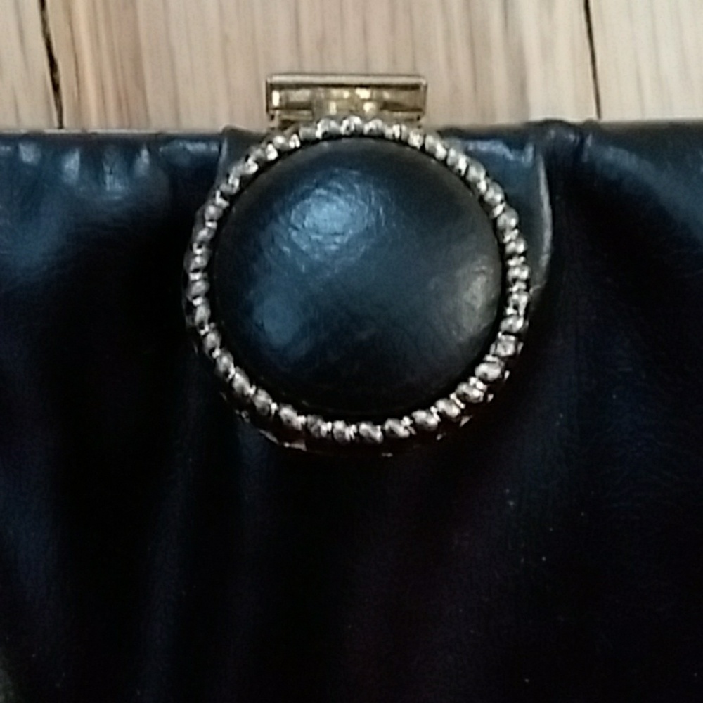 EUC Vtg 50s 60s Black Clutch Purse Handbag - Picture 2 of 6